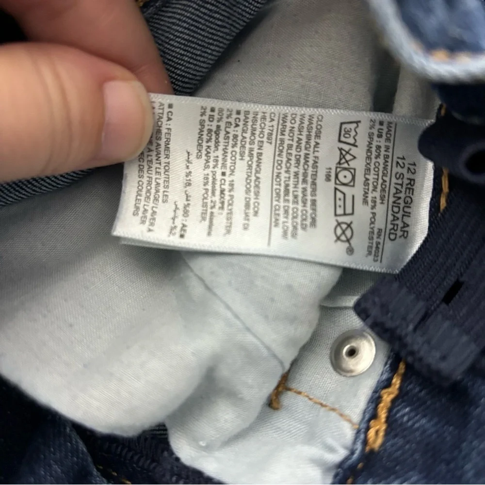 Old Navy Skinny Blue Denim Dark Wash Jeans Boys 12 Reg Adjustable Waist